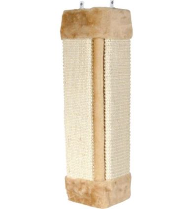 Griffoir pour coinstapis sisal et peluche et catnip23x49 cmnaturel et beige