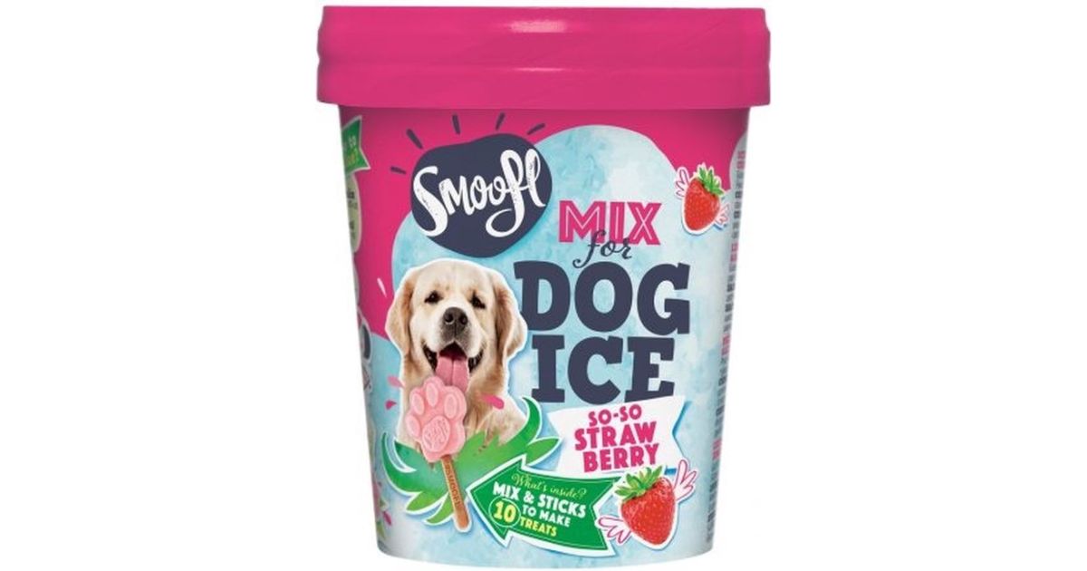 Glace a la fraise pour chien