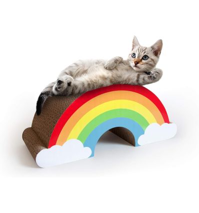 Rainbow cat scratcher