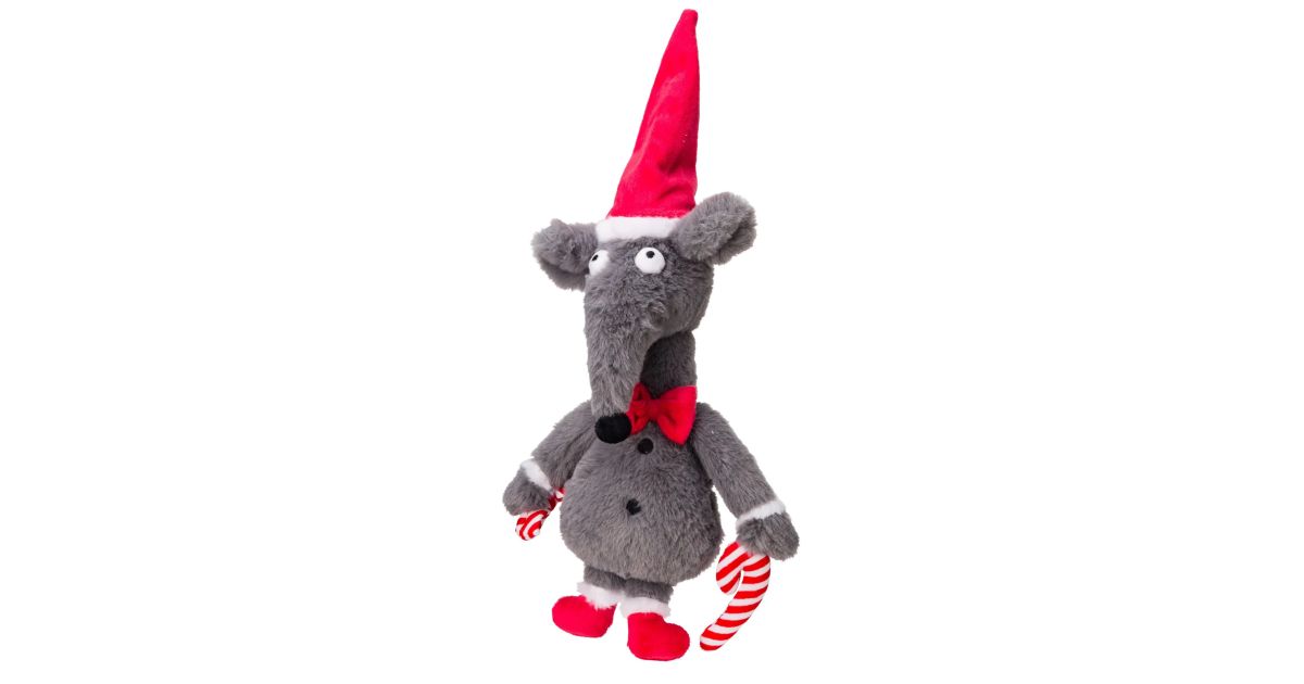 Grey Xmas Rat Toy