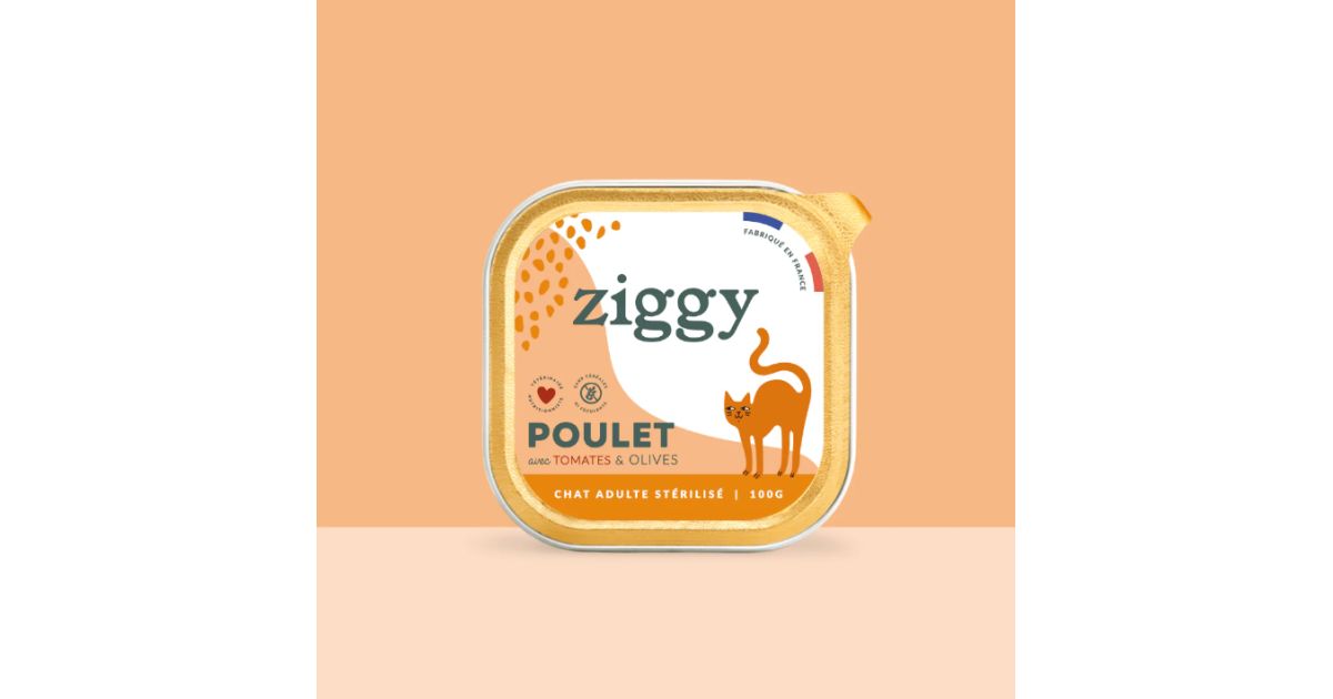 Ziggy - Pâtée Complète Chat Adulte Stérilisé- Poulet et Tomates 4x100g