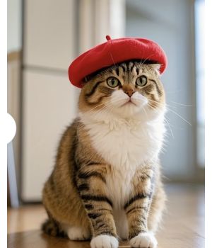 Beret rouge pour chien ou chat