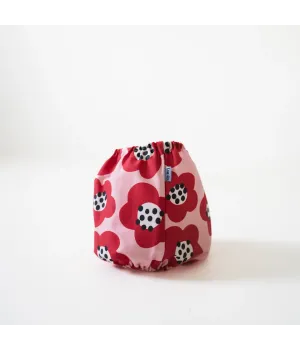 Snood motif fleur rouge