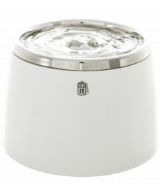 Accessoire de repas pour chiens et chats - Fontaine à eau en acier blanc Hagen - 1