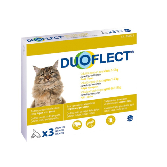 Produit anti tique chien: 3 Pipettes antiparasitaires DUOFLECT Duoflect - 1