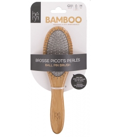 Brosse de toilettage picots perle bambou