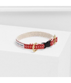 Cat Collar Chief I Bark, Cream, Black