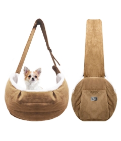 Sac de transport pour chiens - Sac à bandouilière fourrure RORY Milk & Pepper - 1