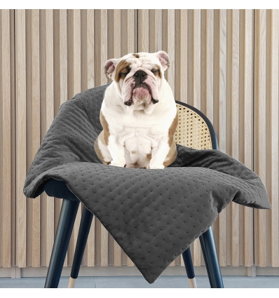 Plaid en velours OPERA Milk & Pepper - 3