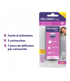 Diffuseur anti stress chat:  Feliway help recharge (pack 3 cartouches)