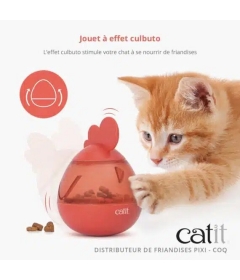 Accessoire de repas pour chiens et chats - distributeur friandise Pixi coq