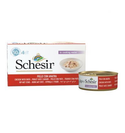 Schesir - Multipack6 x 50g Poulet avec Canard (boites)