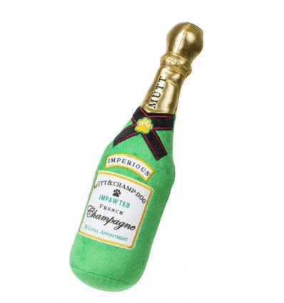 champagne dog toy
