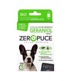 4 Pipettes Géraniol Bio chiot et petit chien 