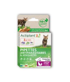 Actiplant - 3 Pipettes antiparasitaires apaisantes chats