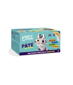 Edgar Cooper -8x85g Chat Multipack Morceaux de Saumon, poulet, dinde, agneau