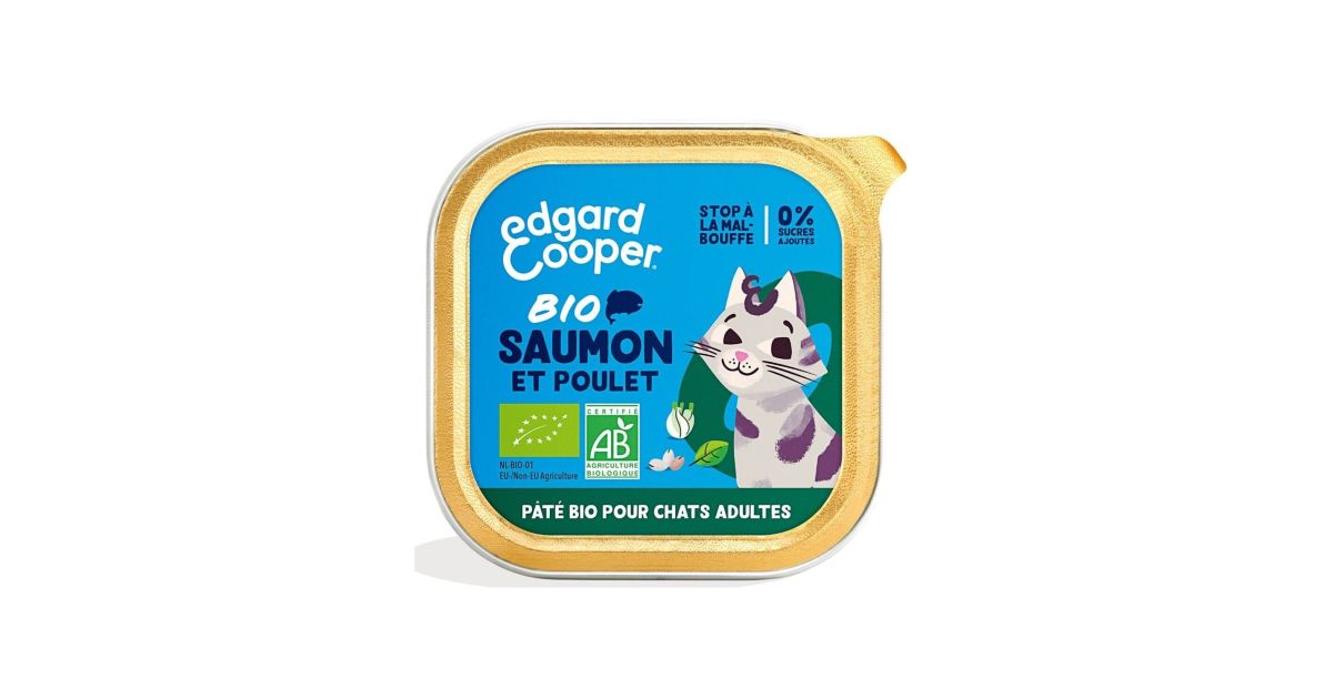 Edgar Cooper - Paté BIO Saumon et Poulet - Chat Adulte