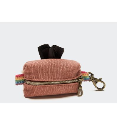Poop Bag Holder Canvas Red