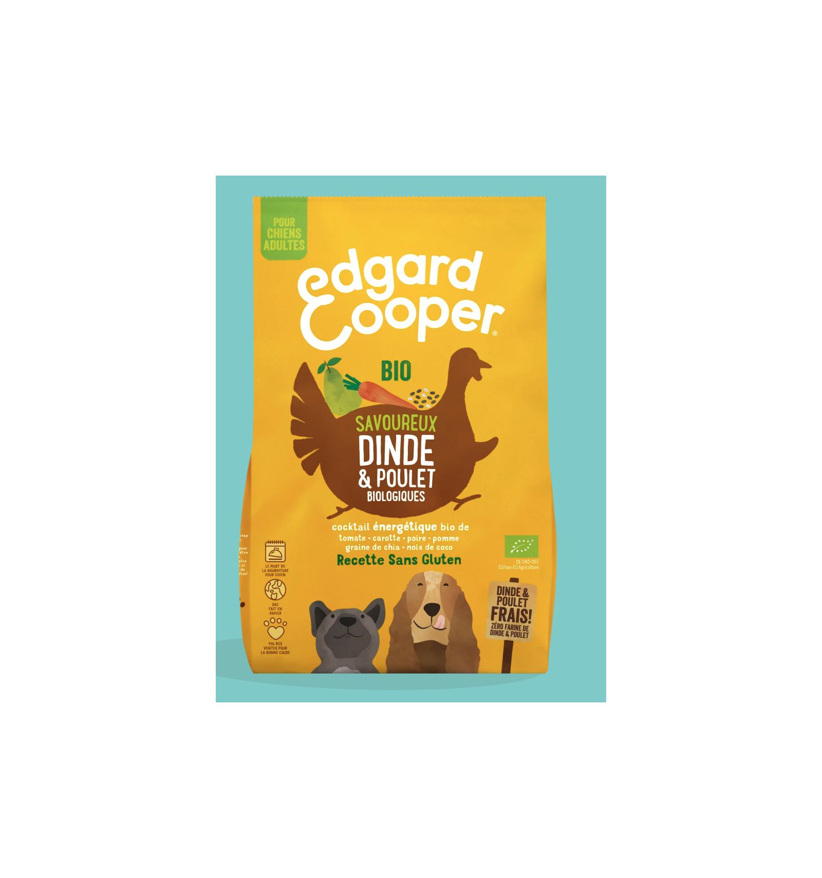 Edgar Cooper - Croquettes Bio Dinde et Poulet - Chien adulte