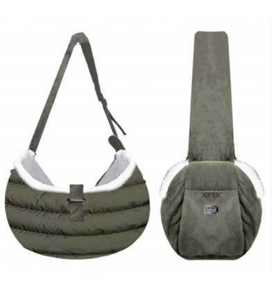 Sac en bandouilière et fourrure kaki Konrad