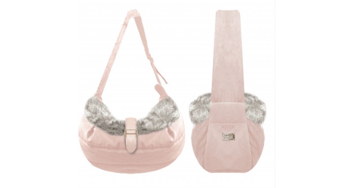 Sac en bandouilière et fourrure rose Antoinette