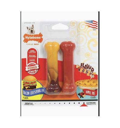 Nylabone - Extreme Chew - Cheeseburger and Apple twin pack